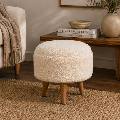 Feurstein 45 cm W Cotton Round Footstool