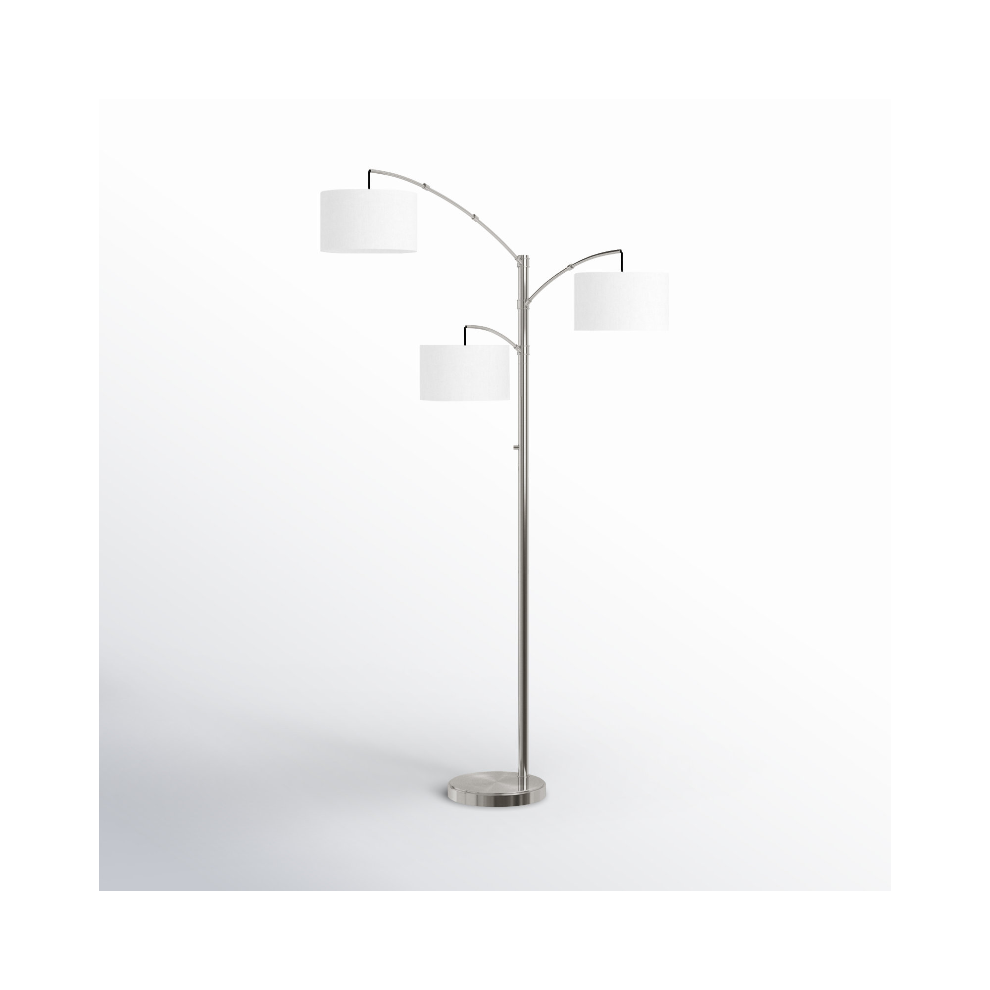 Atelier 82'' Floor Lamp, Textured White, Brushed Steel