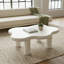 Table basse de 40 pouces en forme de nuage avec 4 pieds de table ronds, convient aux salons, blanc-129016704
