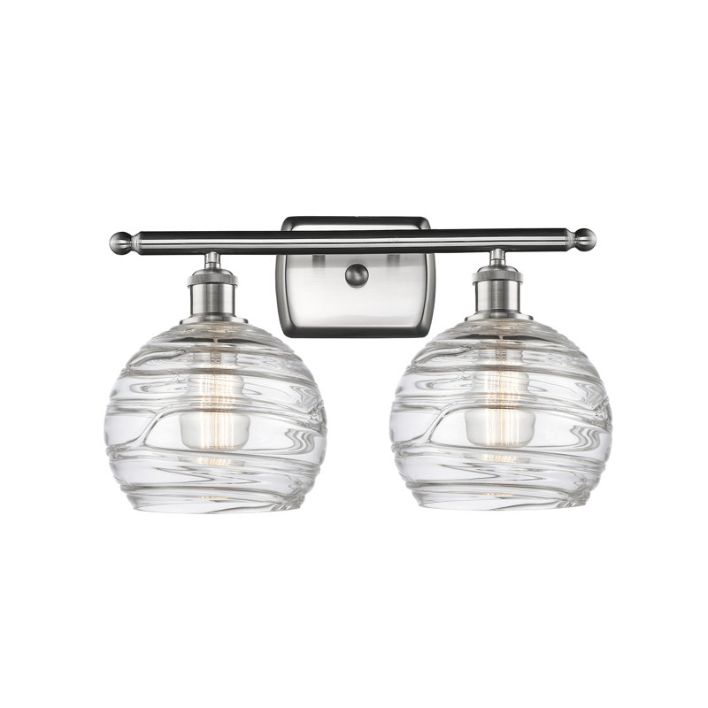 Éclairage pour meuble-lavabo à 2 lumières à intensité variable Halvorson, Transparent, Ampoule DEL rétro de 3,5 watts