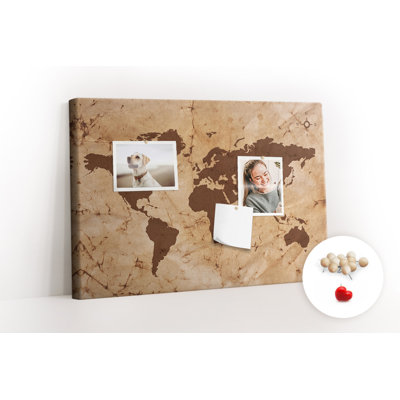 Wall Mounted bulletin board print home decor notice boards for office corkboard Vintage map