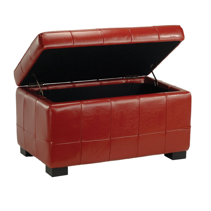 Cocktail rectangulaire capitonné 30 po Maiden, Similicuir rouge