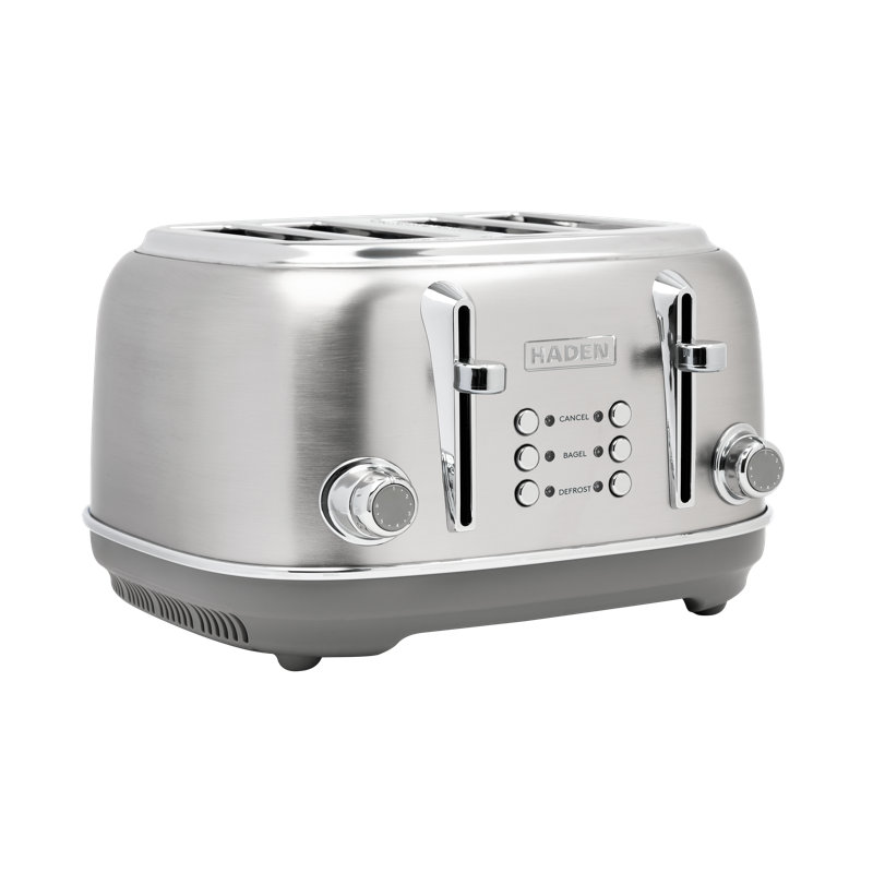 HADEN Heritage 4-Slice Wide Slot Toaster, Stainless Steel/Chrome