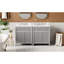 Meuble-lavabo gris 60 po avec lavabo en céramique 60 po, rangement spacieux, cadre en bois massif, rangement encastré simple dans les tiroirs de l'armoire, fabrication du cadre