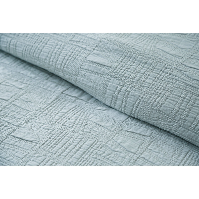 Harbour Navy/Sea Glass/Taupe/White Cotton Piece Sham, King, Sea Glass