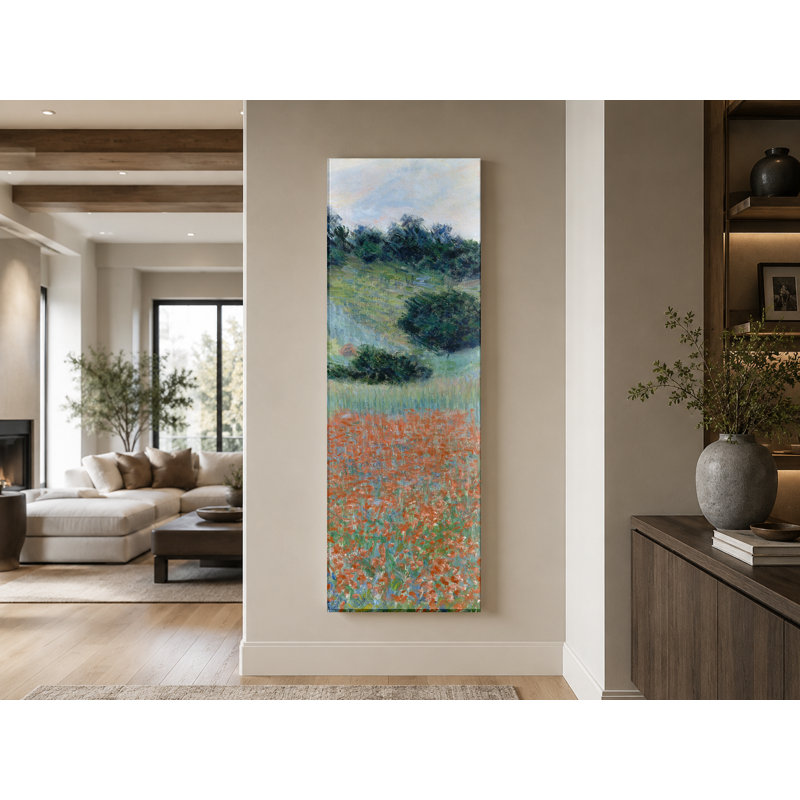 Coquelicot dans un creux près de Giverny (1885) - art mural sur toile, 36" W x 12" H