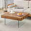 Table basse carrée en panneau de fibres à densité moyenne Style - avec pieds en verre trempé
