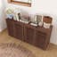 Armoire de rangement de style minimaliste avec portes à lattes en bois massif