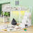 Metal Loft Bed with LED Lights, USB Ports, Shelves and Wardrobe-917575424-917575428