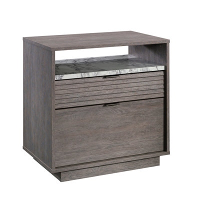 Lateral File With Two Drawers, Medium Gray Finish