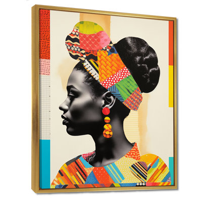 Afro American Colorful Retro Collage II - Woman Pop Wall Art Living Room