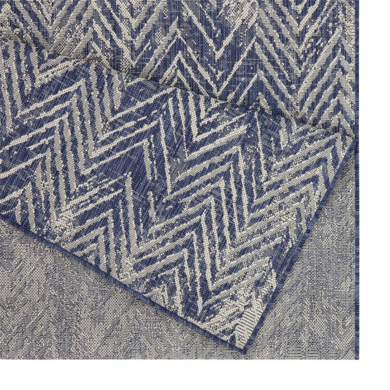 Sunshine Blue Indoor/Outdoor Area Rug, Rectangle 5'3" x 7'3"