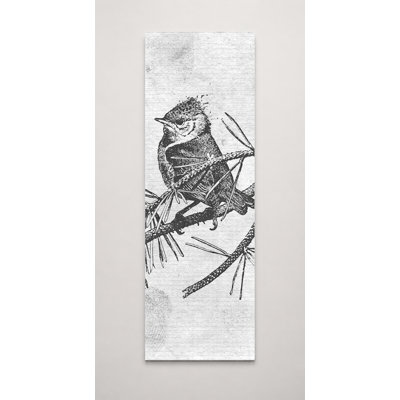 Oiseau sur une branche de pin - art mural sur toile
