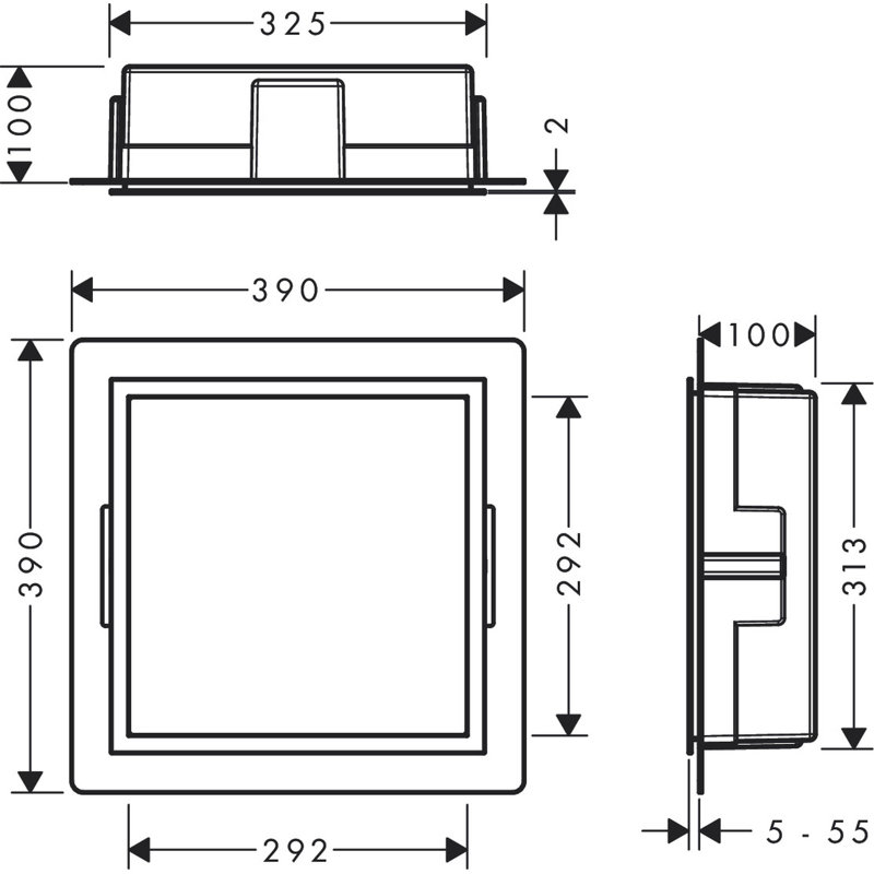 XtraStoris Individual Wall Niche Matte Black with Design Frame 15.38" x 15.38" x 4", Brushed Bronze
