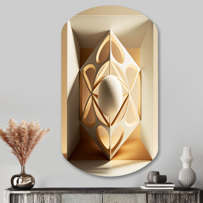 Monochromie sacrée géométrie I - art mural asymétrique moderne en forme de cylindre de style Mid-Century