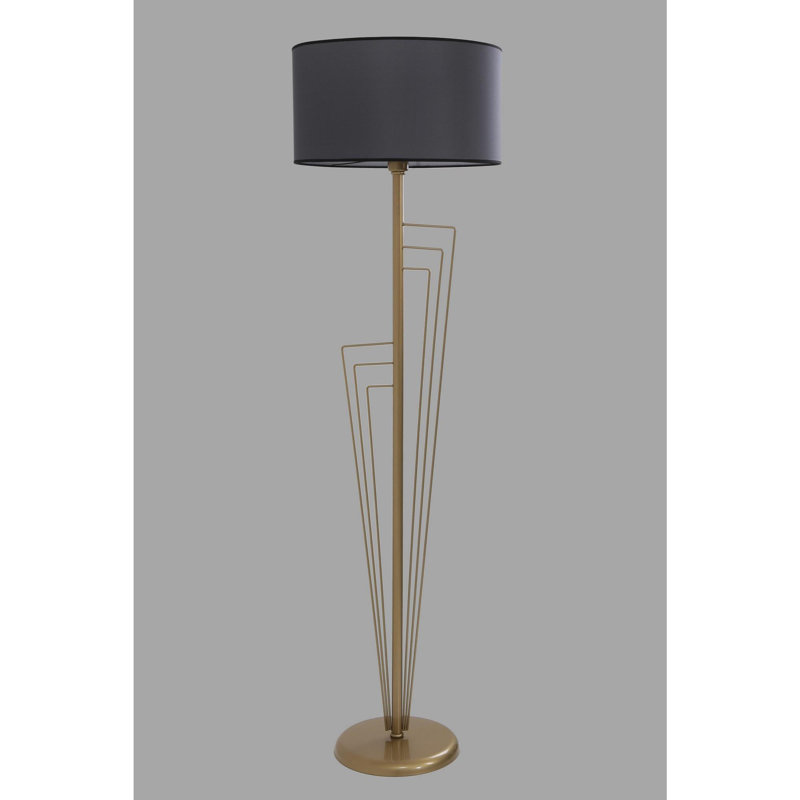 Luro Elegant Copper Floor Lamp, 65.0 inches Tall | 100% Metal Construction, Base Diameter: 11.8 inches, Shade Diameter: 17.7 inches | Oven Dried Paint Finish, E27 Socket Max 60W, Convenient On/Off Switch | Stylish Lighting for Modern Home Decor