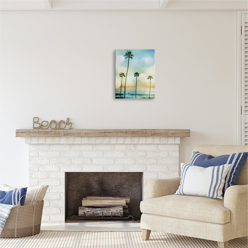 «Stupell Industries Surfing Tropical Palms», art mural sur toile par Devon Davis, H 20 po x l 16 po x P 1,5 po