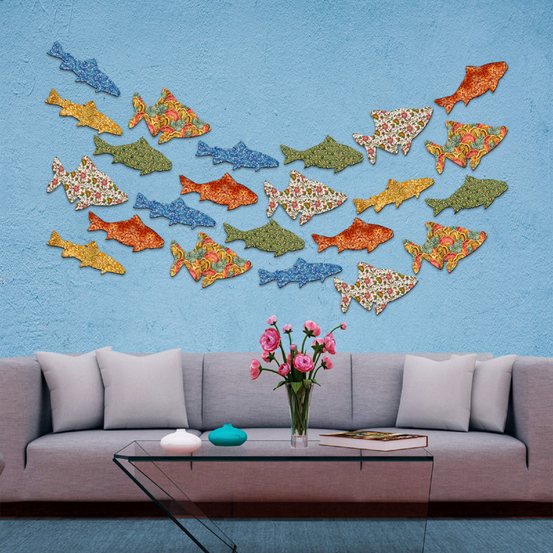 Ensemble de décoration murales pour poissons 12 pièces
