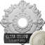 Médaillon de plafond Endurathane Pompeii, DO 18 7/8 po x P 1 1/2 po (pour auvents jusqu'à 2 po), finition de foyer en pierre peinte à la main-28576467