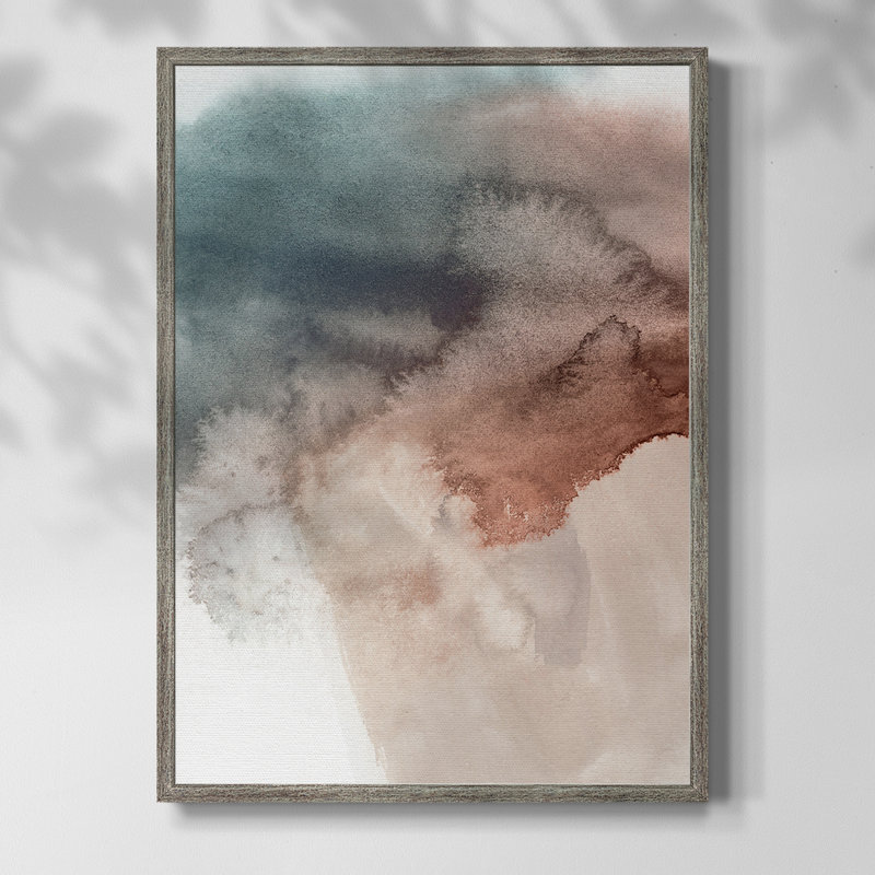 Red Ochre abstrait III, reproduction encadrée - bois massif, H 11 po x l 9 po