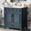 Retro Style 30'' Blue Bathroom Vanity, Solid Wood Frame, Ceramic Sink, Soft - Closing Hinges, , Ample Storage, Exquisite Metal Handle, Smooth Drawer Slide Style, Glossy Basin, Hardware, Unique Pattern