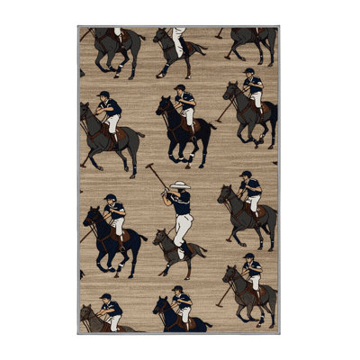 Washable Polo Sports Area Rug