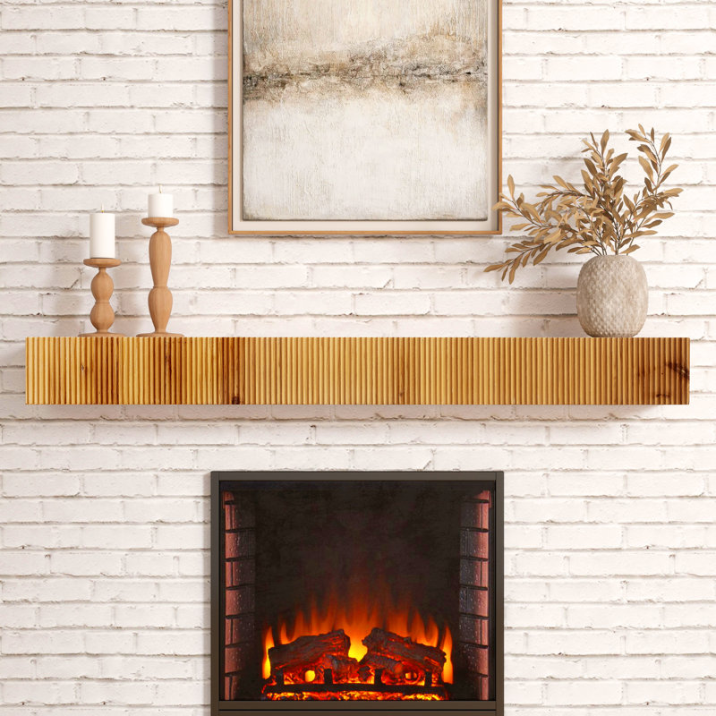 Euri 60" Rustic Fireplace Shelf Mantel