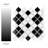 Hudson Tangier Black and White Mimos 12-3/8" x 12-3/8" Porcelain Mosaic Floor and Wall Tile