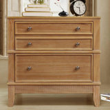 Commode en bois massif 3 tiroirs Conrado