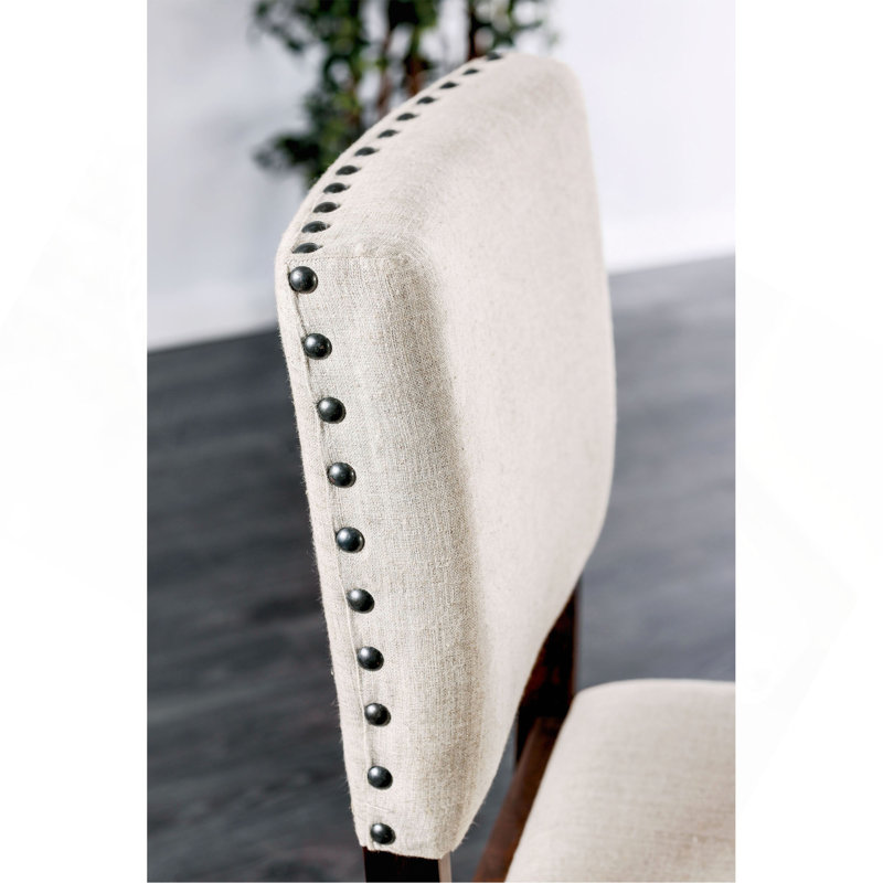 Ensemble de chaises capitonnées ivoire rembourrées en tissu 2 pièces