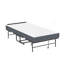 Lit pliant de 75 po x 38 po avec tête de lit réglable, lit escamotable en mousse à mémoire de forme de 5 po pour les personnes de grande taille, lit d'invité portable robuste sur roulettes, lit simple simple à assembler