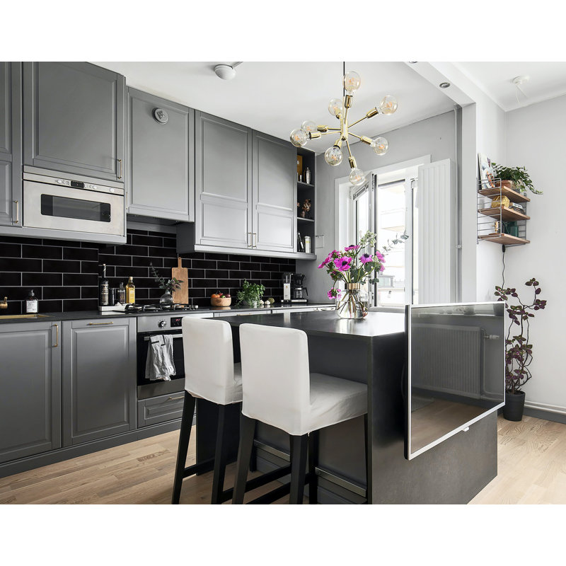 Premium 4" x 12" Glass Subway Tile, Black