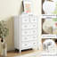 Commode blanche à 6 tiroirs spacieuse avec rangement pour commode moderne à 6 tiroirs et glissières en métal