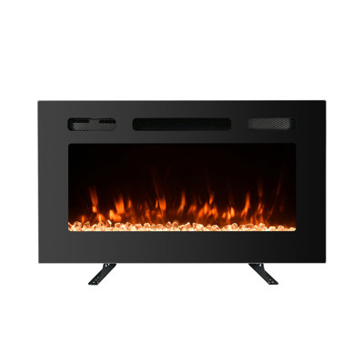 Gwawr 30'' W Black Electric Fireplace