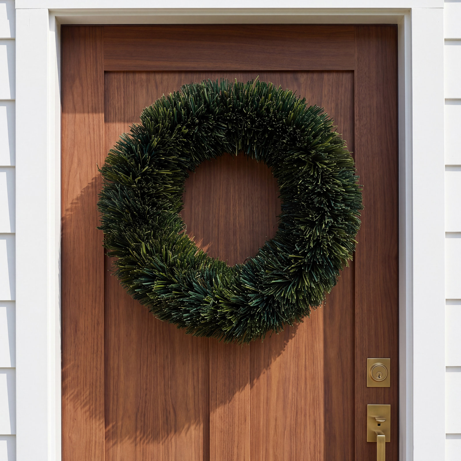 Natural Fibers Wreath, 15.5" H x 15.5" W x 4.5" D, Green