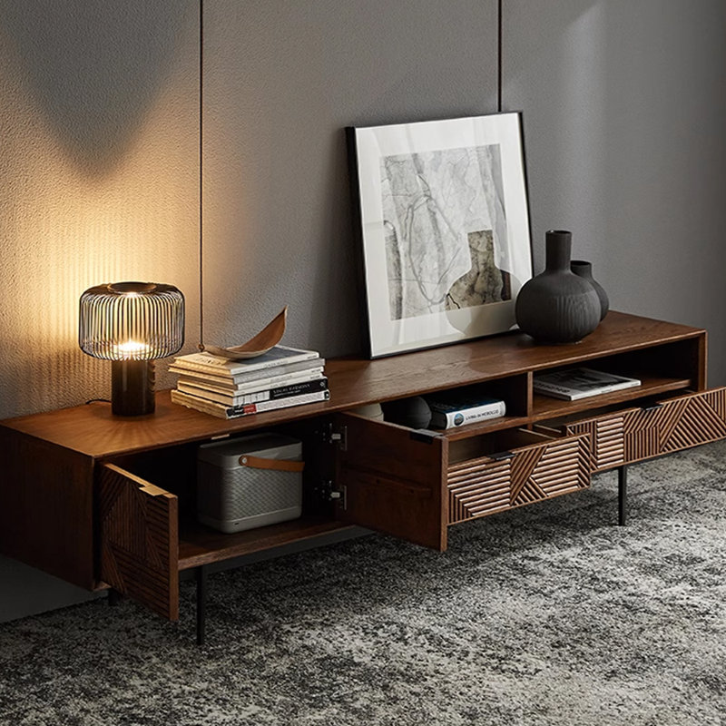 Meuble télé de style rétro Wabi-sabi, H 20,07 po x l 78,74 po x P 15,74 po