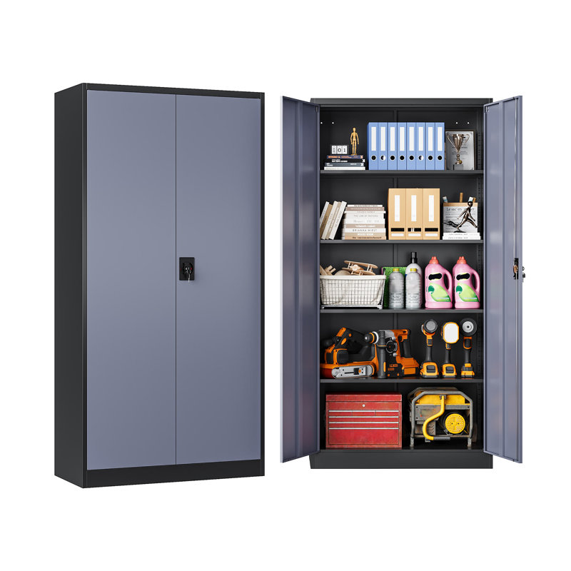 Jugoslav 32'' Wide 4 - Shelf Storage Cabinet, Gray