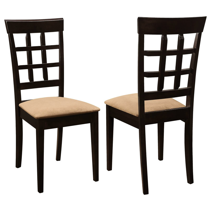 Ensemble de 2 chaises de table de salle à manger 2 pièces Cappuccino Beige