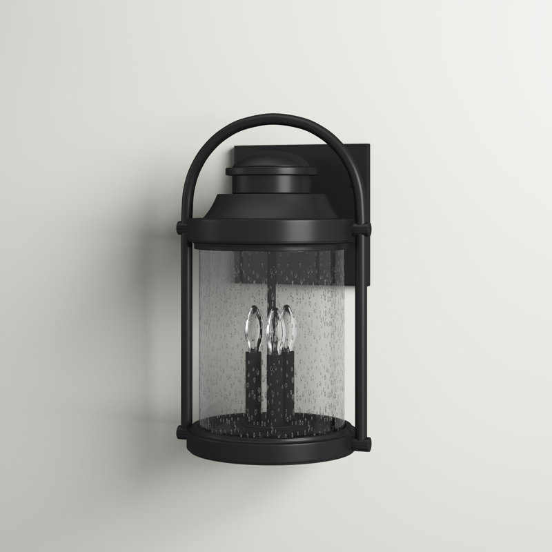 Lanterne murale d'extérieur 3 lumières Perse, Noir, 19" H x 11,5" L x 10" D
