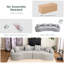 Canapé modulaire courbé 4 places avec méridienne et coussins décoratifs 4 places-684503099
