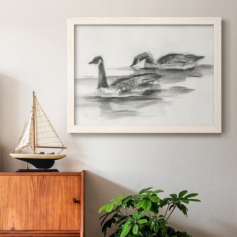 Geese Study II - Impression sur toile tendue, Blanc, H 18 po x l 26 po x P 1,5 po