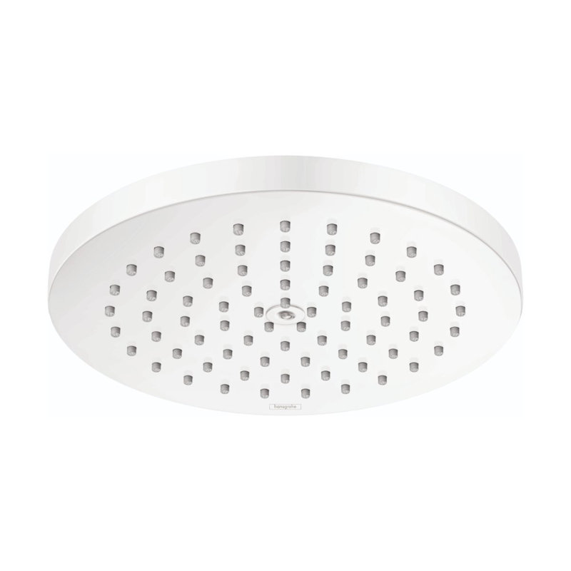 hansgrohe Raindance S Showerhead 180 1-Jet PowderRain, 2.5 GPM, Matte White, 1.75 GPM