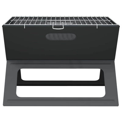vidaXL 46 cm W Portable Grill / Smoker Combo Charcoal Grill Gas & Charcoal Combo Grill