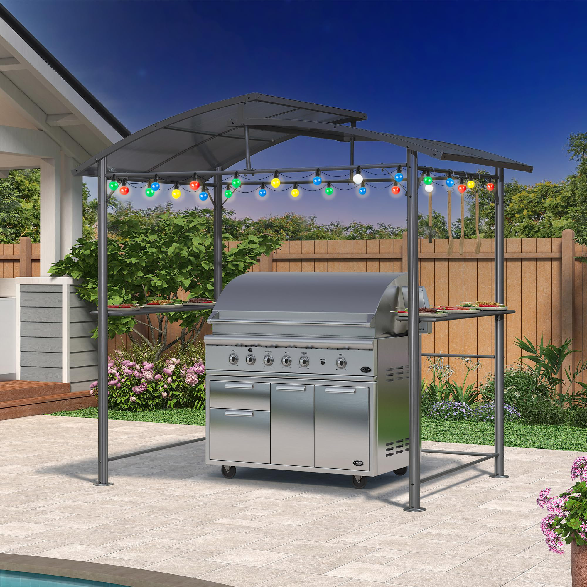 Purple Leaf 8' X 5' Hardtop Grill Gazebo with Light - Wayfair Canada