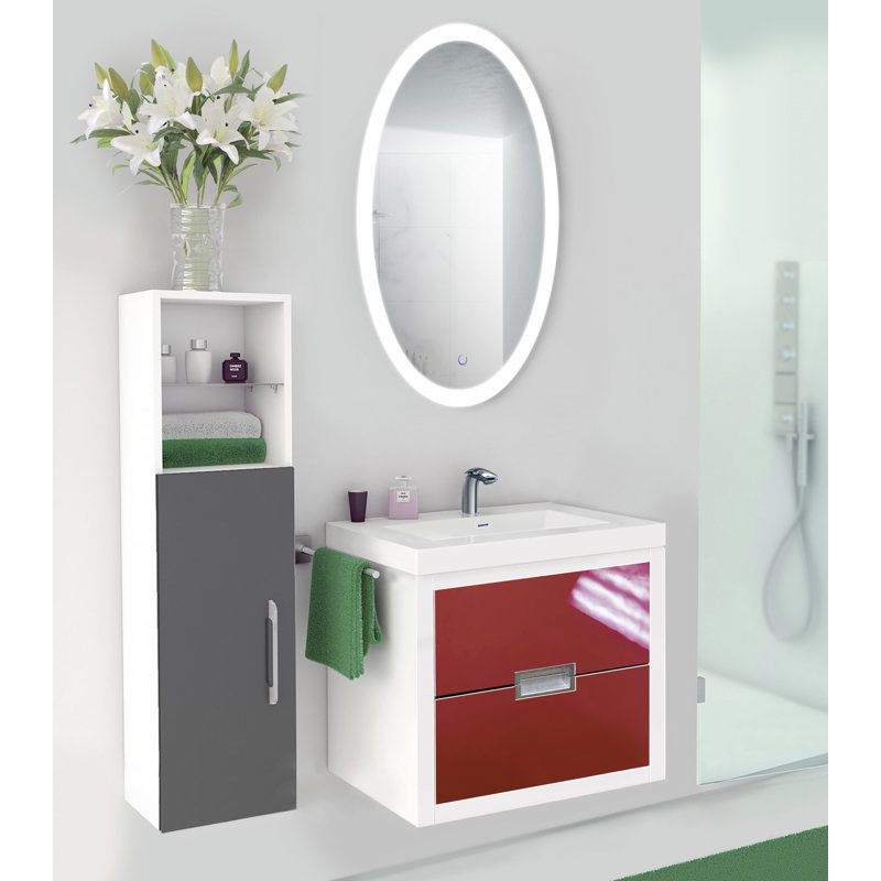 Miroir mural lumineux à del Nocera, H 44 po x l 24 po