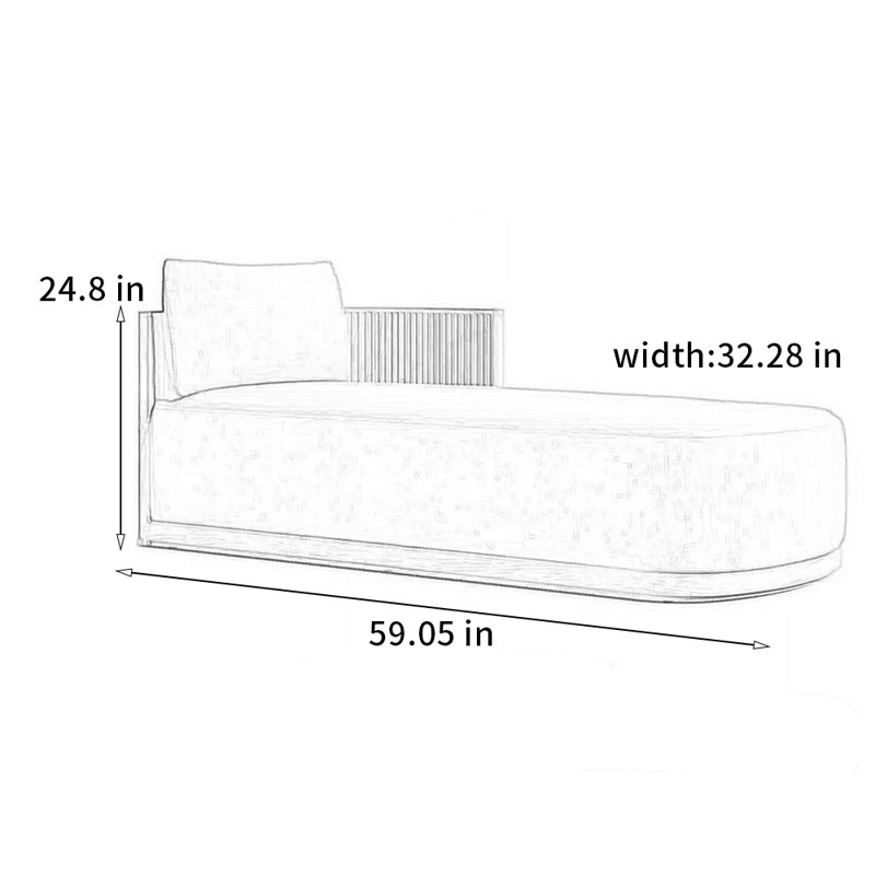 Chaise longue en teck de haute qualité, Orienté à gauche (vu de face)