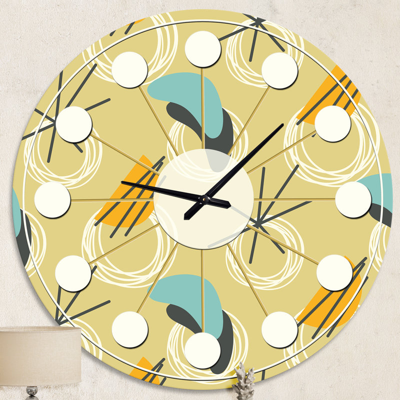 Retro Abstract Design II - Mid-Century Modern wall clock, Medium