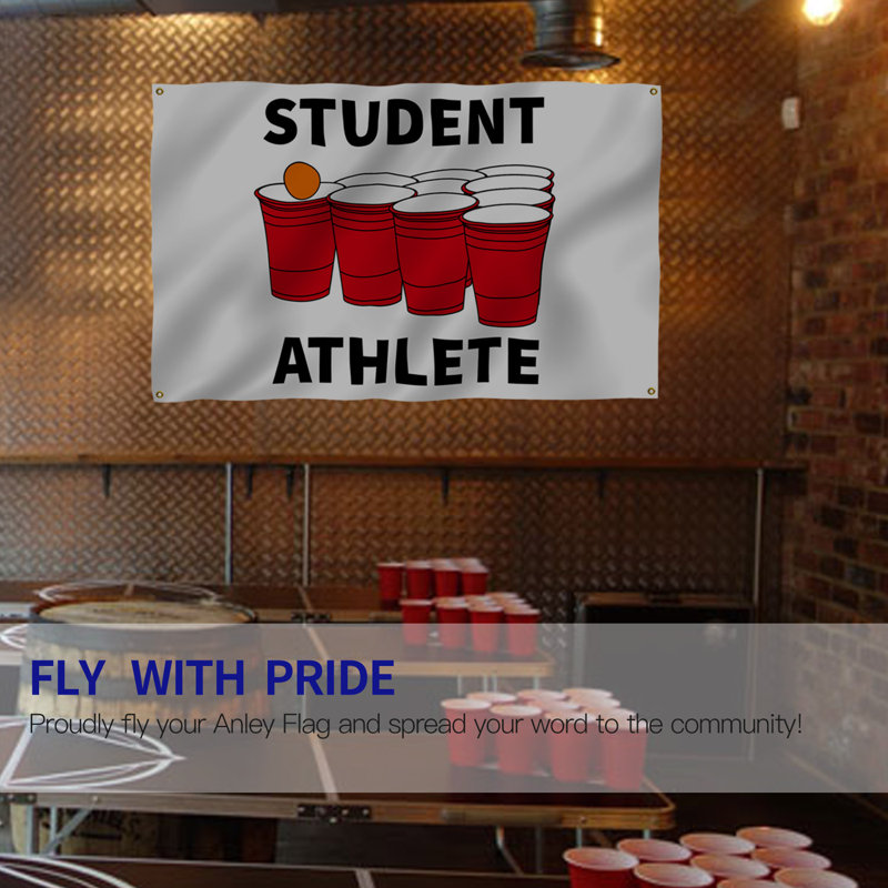 Drapeau d'étudiant de l'athlète en polyester 30 x 60 po