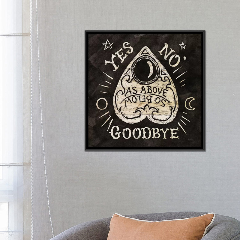 « mystical halloween wood ii », impression sur toile, H 18 po x l 18 po x P 1,5 po, Toile avec cadre noir, Pas de tapis