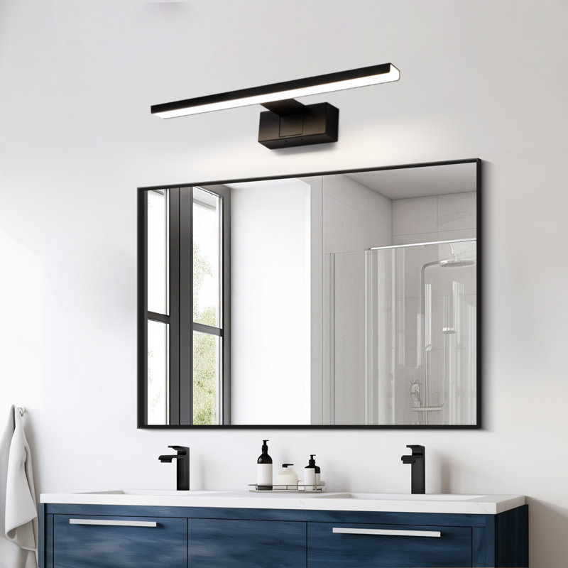 2 -light LED bathroom wall light - modern black 8W wall light IP44 waterproof 4000K neutral white for basement kitchen bathroom cabinet